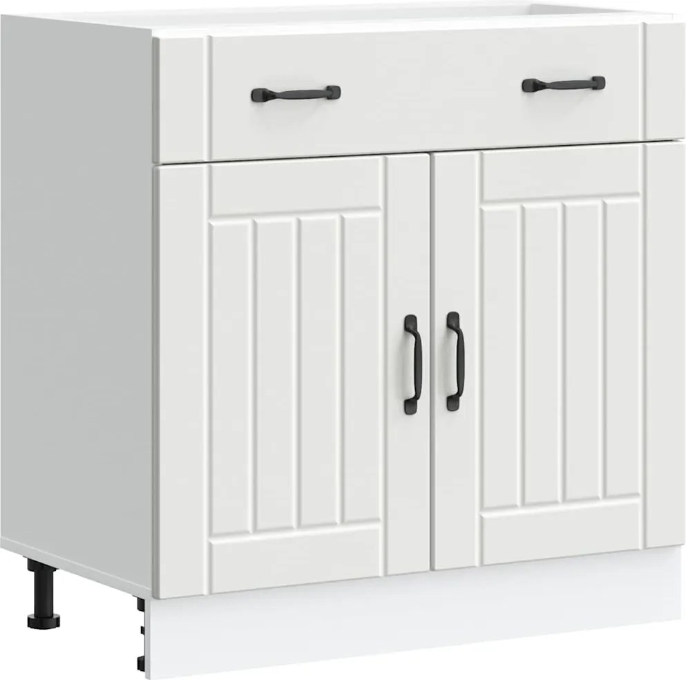 vidaXL Dulap de bază de bucătărie „Lucca” din lemn prelucrat alb