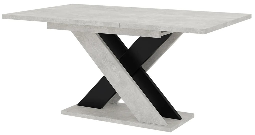 Masă de sufragerie Xalin (gri deschis + Negru) (pentru 4 până la 6 persoane). 1055282