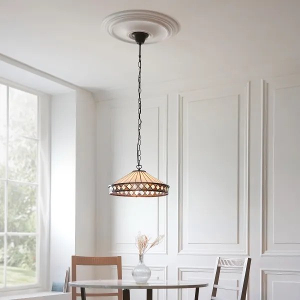 Endon 112196 - Lustră cu lanț Tiffany FARGO 1xE27/60W/230V Ø 41,5 cm
