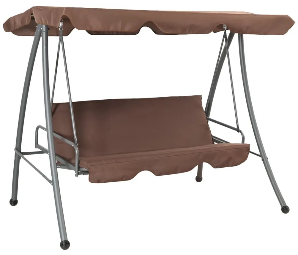 vidaXL Balansoar de exterior cu copertină, cafeniu