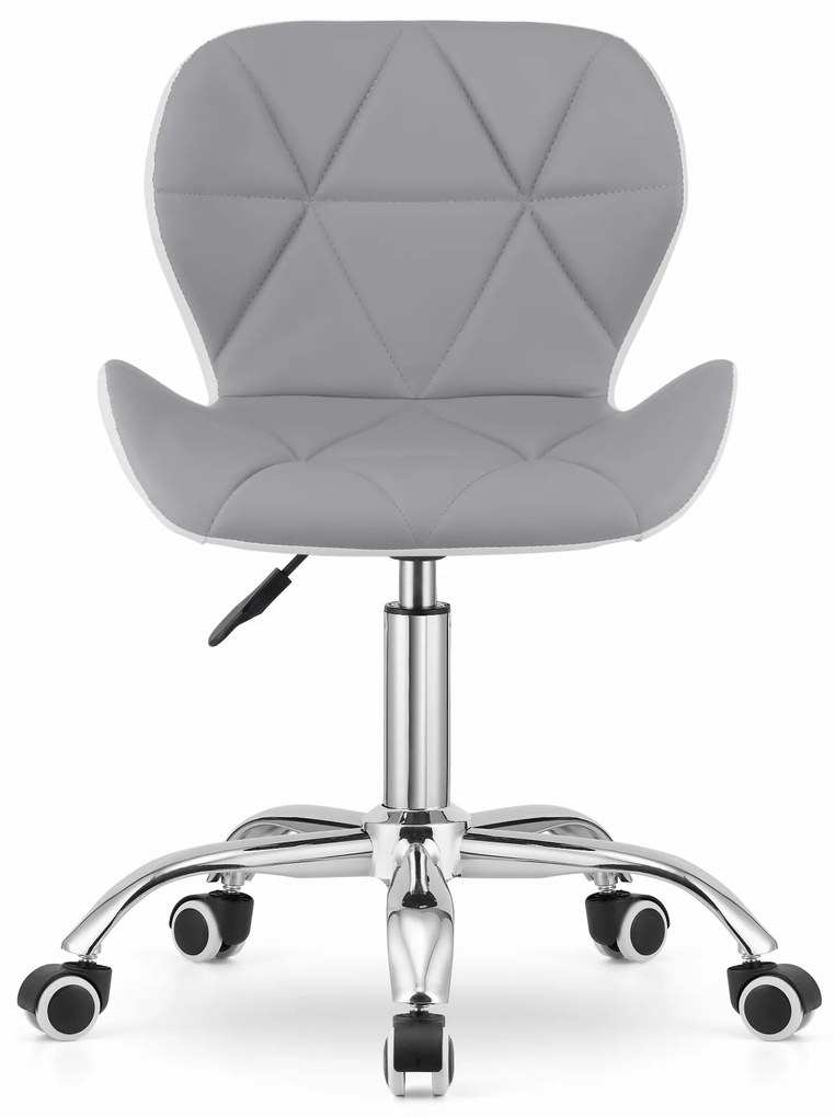 OFERTA Scaun de birou alb-gri AVOLA din piele ecologica II. calitate