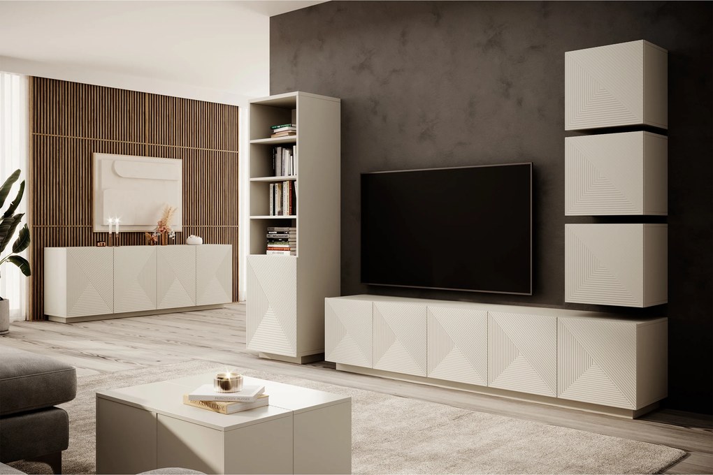 Comodă Asha 200 cm cu patru uși - casmir