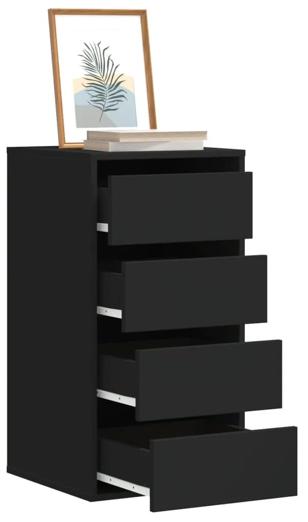 Dulap colt cu sertare negru 40x41x76 cm lemn prelucrat