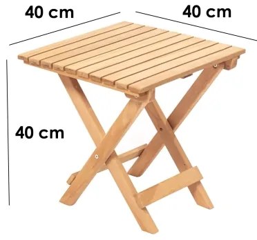 Masă de grădină 40x40 cm fag