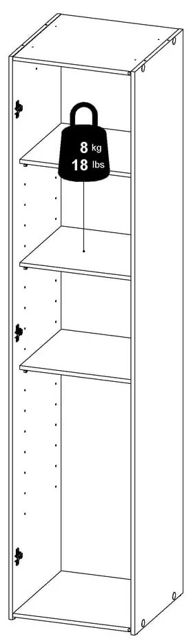 Șifonier alb 39x175 cm Space – Tvilum
