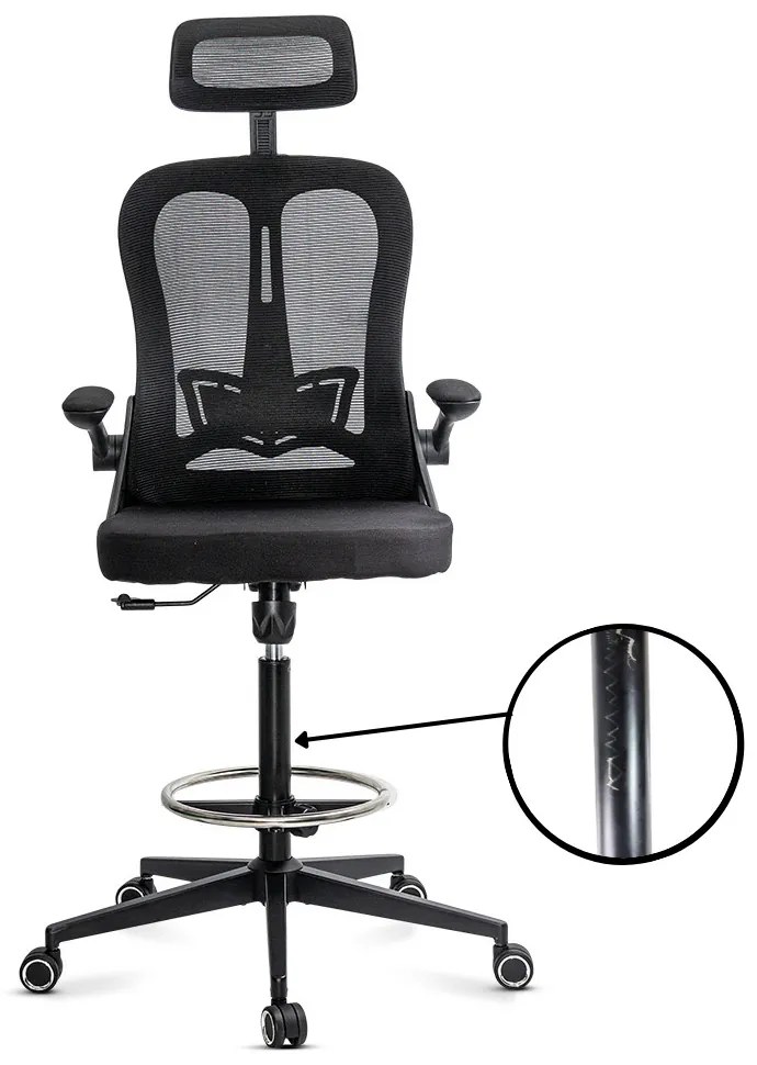 RESIGILAT - Scaun ergonomic de lucru din mesh OFF 650 negru