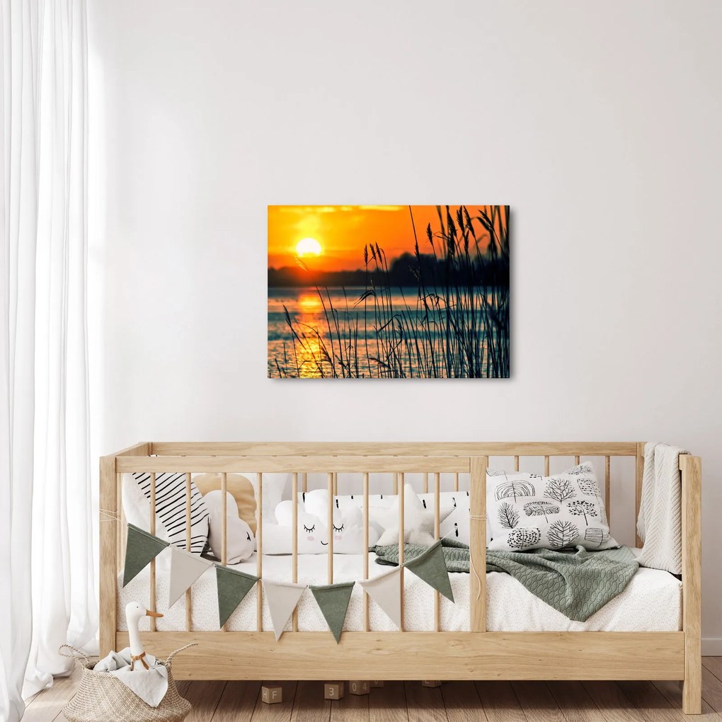 Tablou - Apus de soare la lac (70x50 cm)