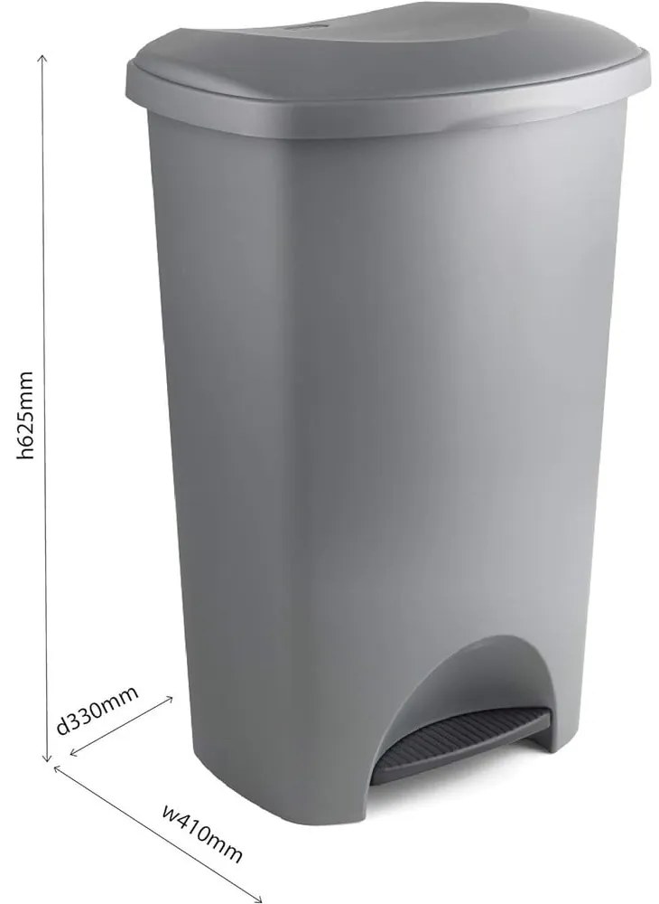 Coș de gunoi negru cu pedală din plastic 50 l – Addis