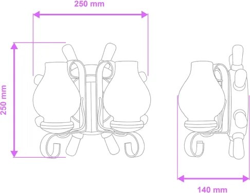 Aplică Brilagi TIMONA 2xE14/40W/230V fag