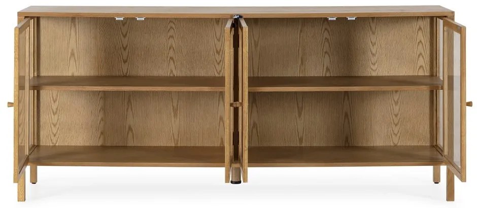 Vitrină în culoare naturală cu aspect de lemn de stejar 180x80x40 cm Ceci – MOME
