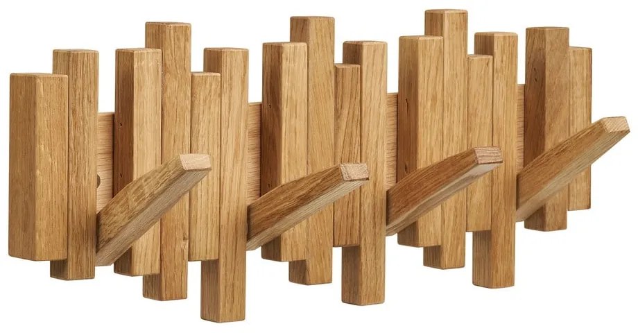 Cuier de perete în culoare naturală din lemn de stejar 3 cm Caltra – House Nordic