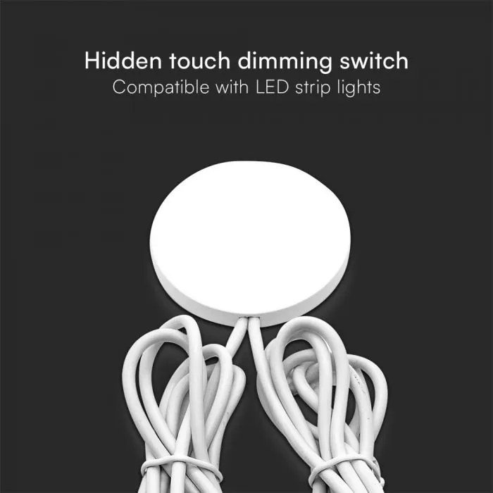 Intrerupator dimmer Touch ascuns, alb, V-tac