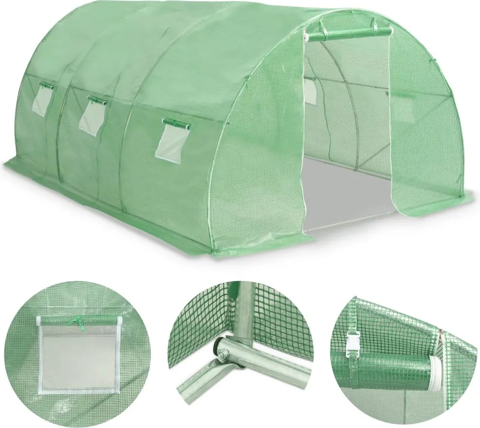 vidaXL Seră, 13,5 m², 450 x 300 x 200 cm