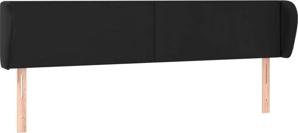 vidaXL Tăblie de pat cu aripioare negru 163x23x78/88cm piele ecologică