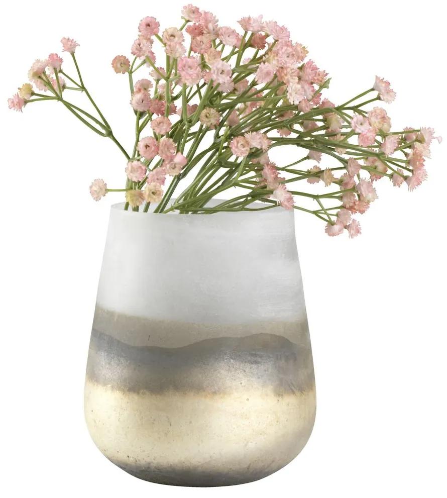 Vaza decorativa din sticla, Bej-Auriu 10x15cm