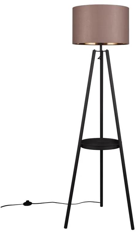 Lampadar negru cu raft (înălțime 152 cm) Colette – Trio