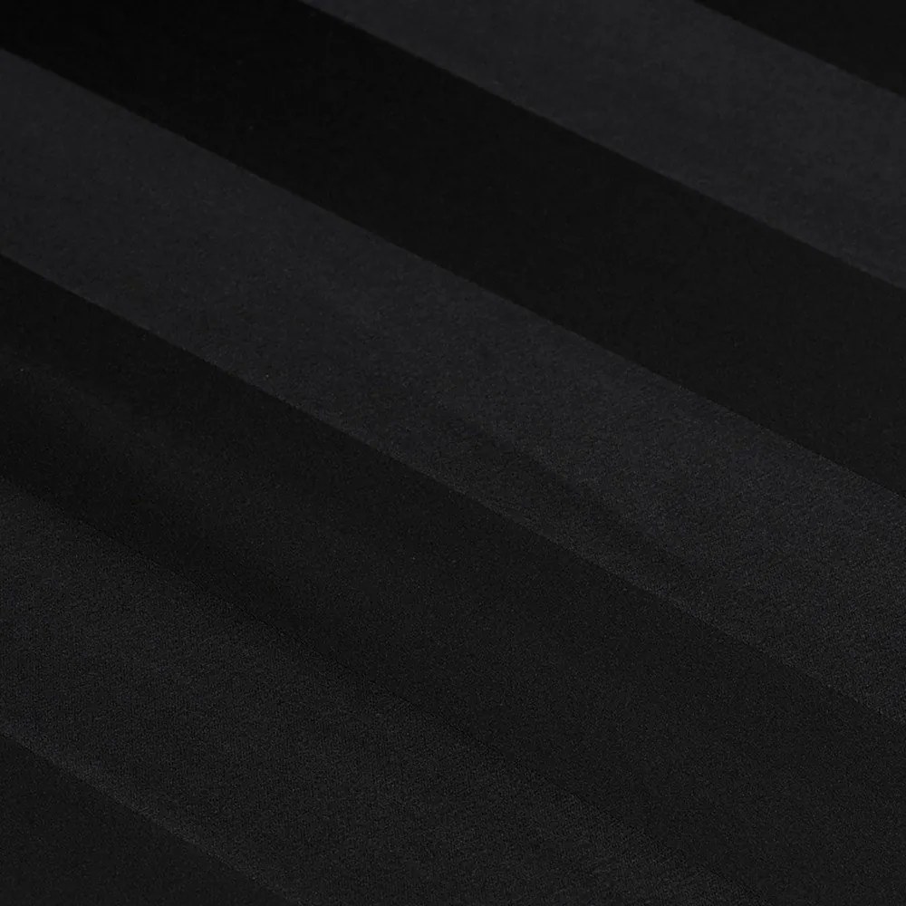 Cearceaf negru din satin cu elastic 150x200 cm So Soft Satin Stripe – Catherine Lansfield