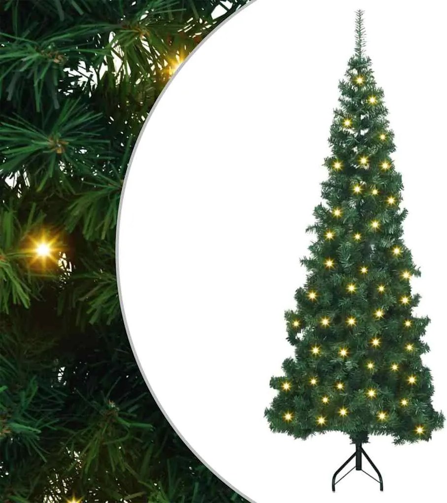 vidaXL Pom de Crăciun Artificial pentru Colț Verde 180 cm PVC și Metal