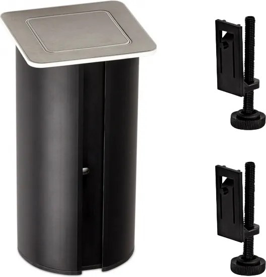 Priză încorporabilă în blat Tower GTV, 1 priză Schuko, USB A + C, alb, D:80 mm Aluminiu/Plastic, Alb, D:80 mm