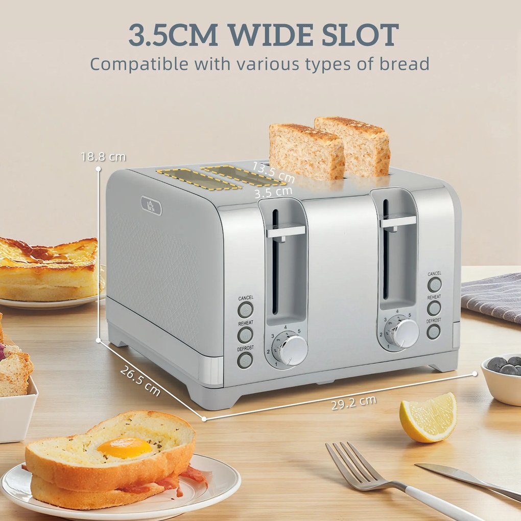 HOMCOM Set fierbător și prăjitor, fierbător rapid 1,7L 2200W cu termostat | Aosom Romania