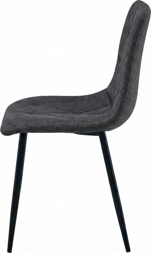 Scaun gri inchis LIBRA STONE GREY cu picioare negre