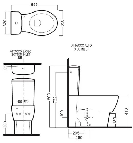 Vas WC monobloc Hatria, Nido, alb