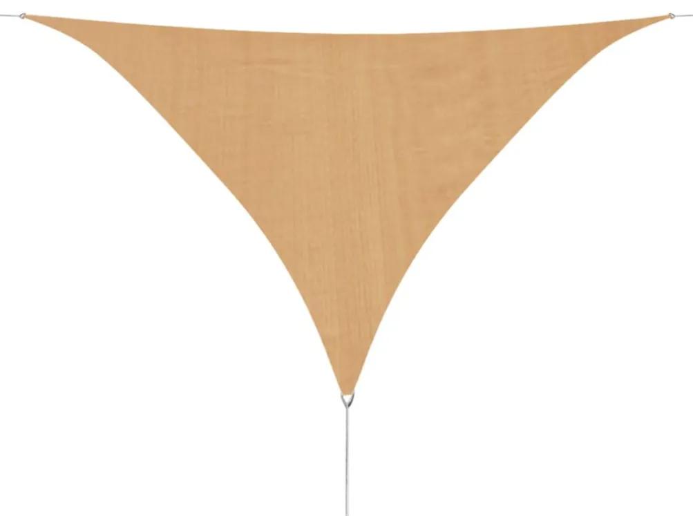 vidaXL Pânză parasolar din hdpe triunghiulară, 5 x 5 x 5 m, bej