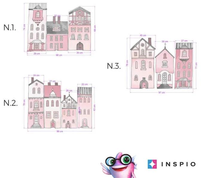 INSPIO Autocolante pentru perete - Case roz