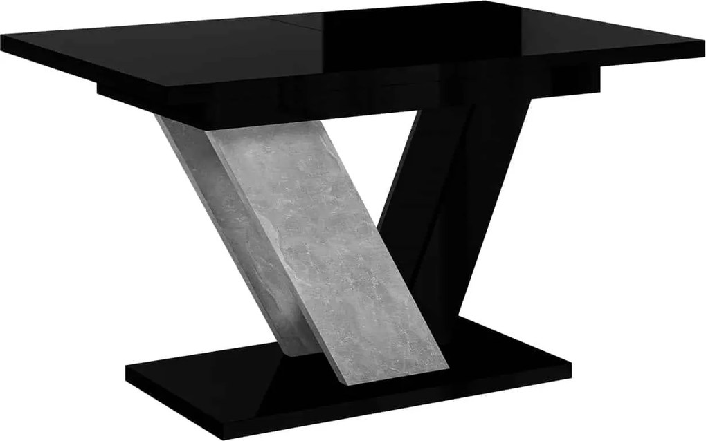 Masă lemn masiv Dining extensibilă Harmonique 120/160x80 cm Negru