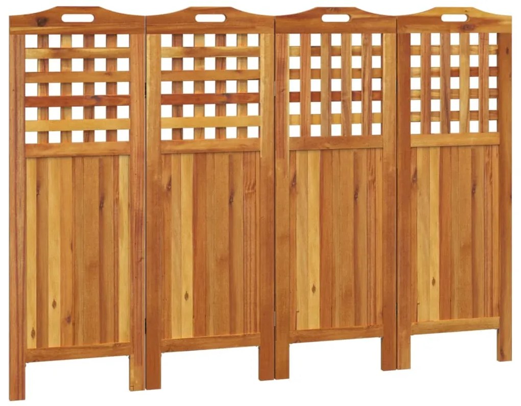 318548 vidaXL Paravan de cameră 4 panouri 162x2x115 cm lemn masiv de acacia