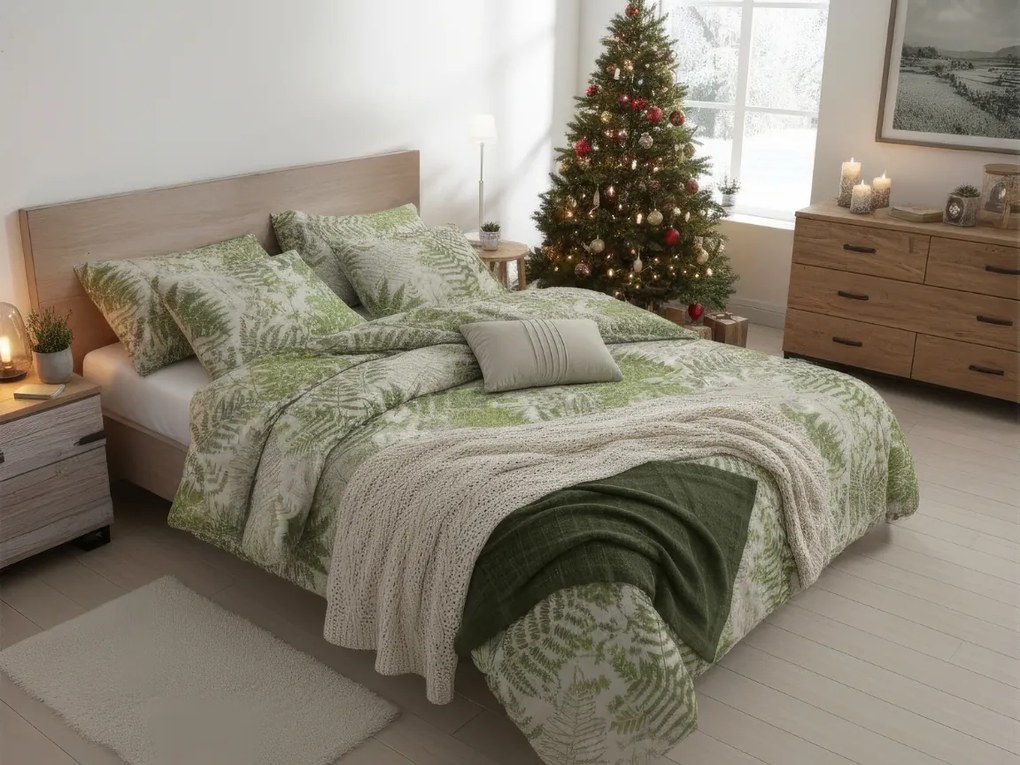 Lenjerie de pat din Renforce bumbac SERAVINE verde Dimensiune lenjerie de pat: 2 buc 70 x 90 cm | 200 x 220 cm