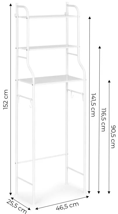 Raft înalt pentru baie 152 x 46,5 x 25,5 cm