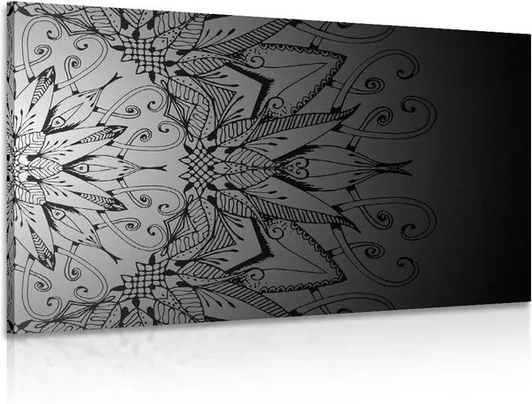 Tablou Mandala în design alb-negru