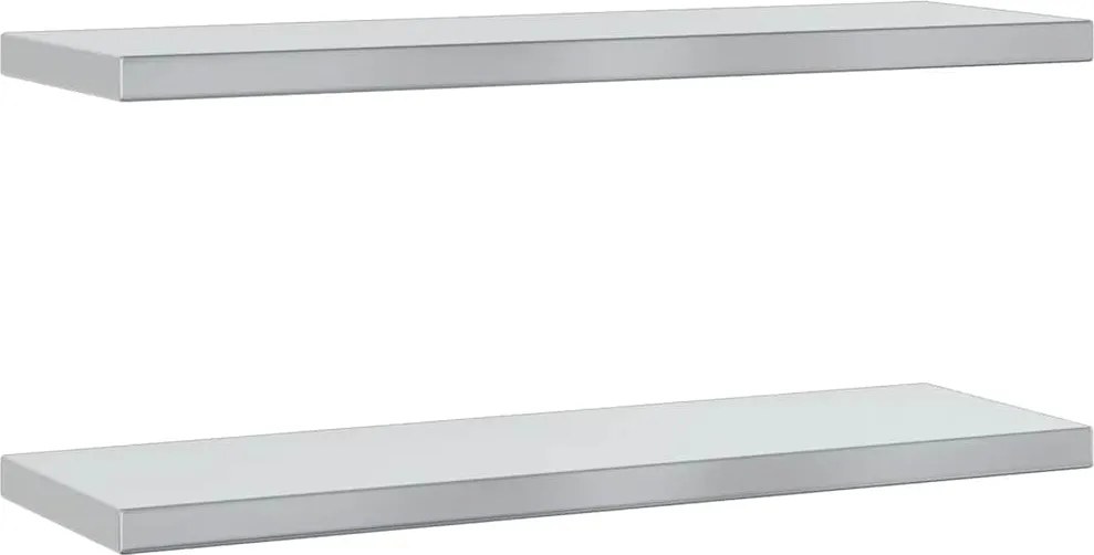 vidaXL Rafturi de perete, 2 buc. 75x23,5x3 cm argintiu oțel inoxidabil