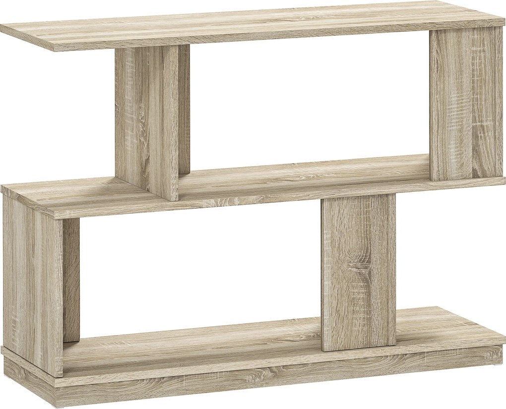 HOMCOM Măsuță de cafea modernă în formă de S cu 4 rafturi 90x30x61 cm Lemn | Aosom Romania