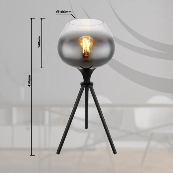 Globo 15548T1 - Lampă de masă MAXY 1xE27/40W/230V neagră