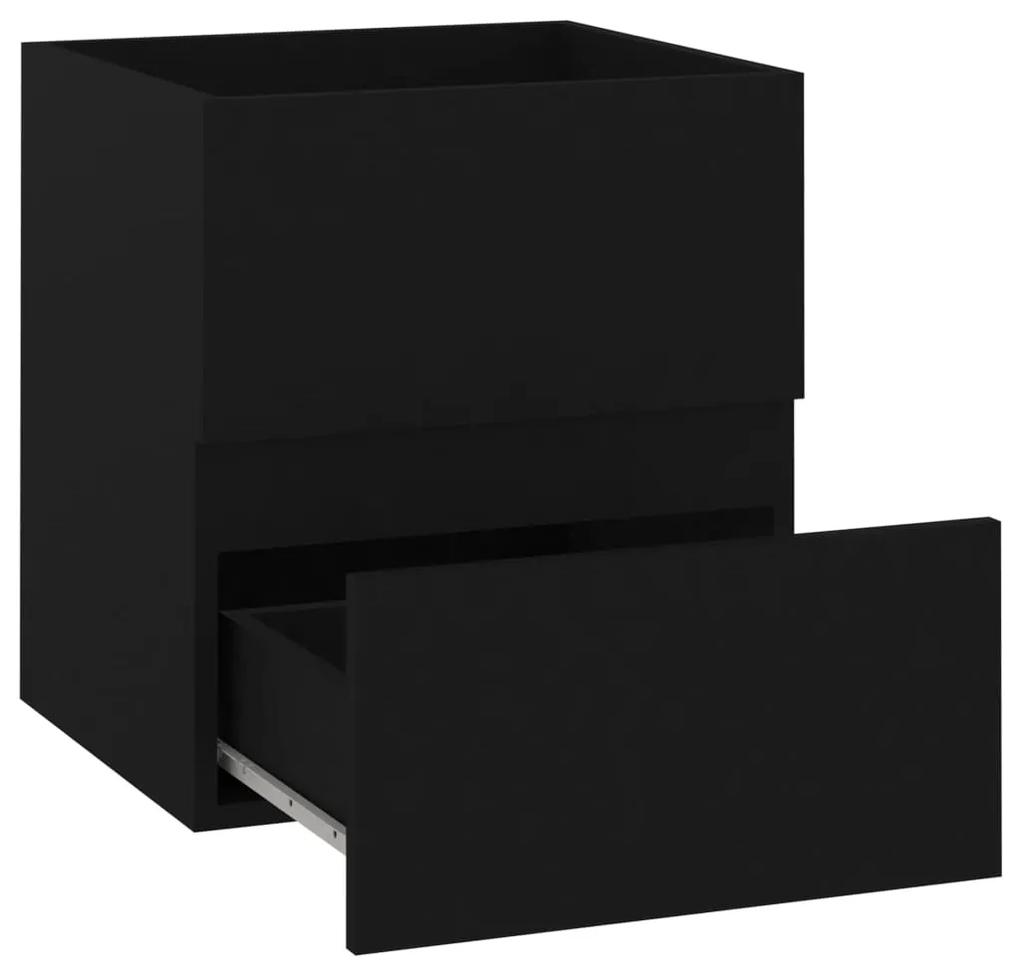 Dulap cu chiuveta incorporata, negru, PAL Negru, 41 x 38.5 x 45 cm
