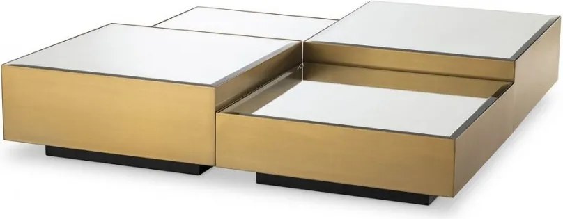 Set de 4 masute de cafea design LUX Esposito, alama periata 114369 HZ