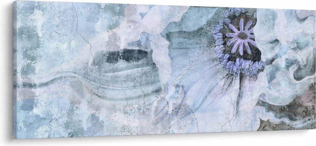 Tablou - Frescă florală pe un perete de cărămidă (120x50 cm)