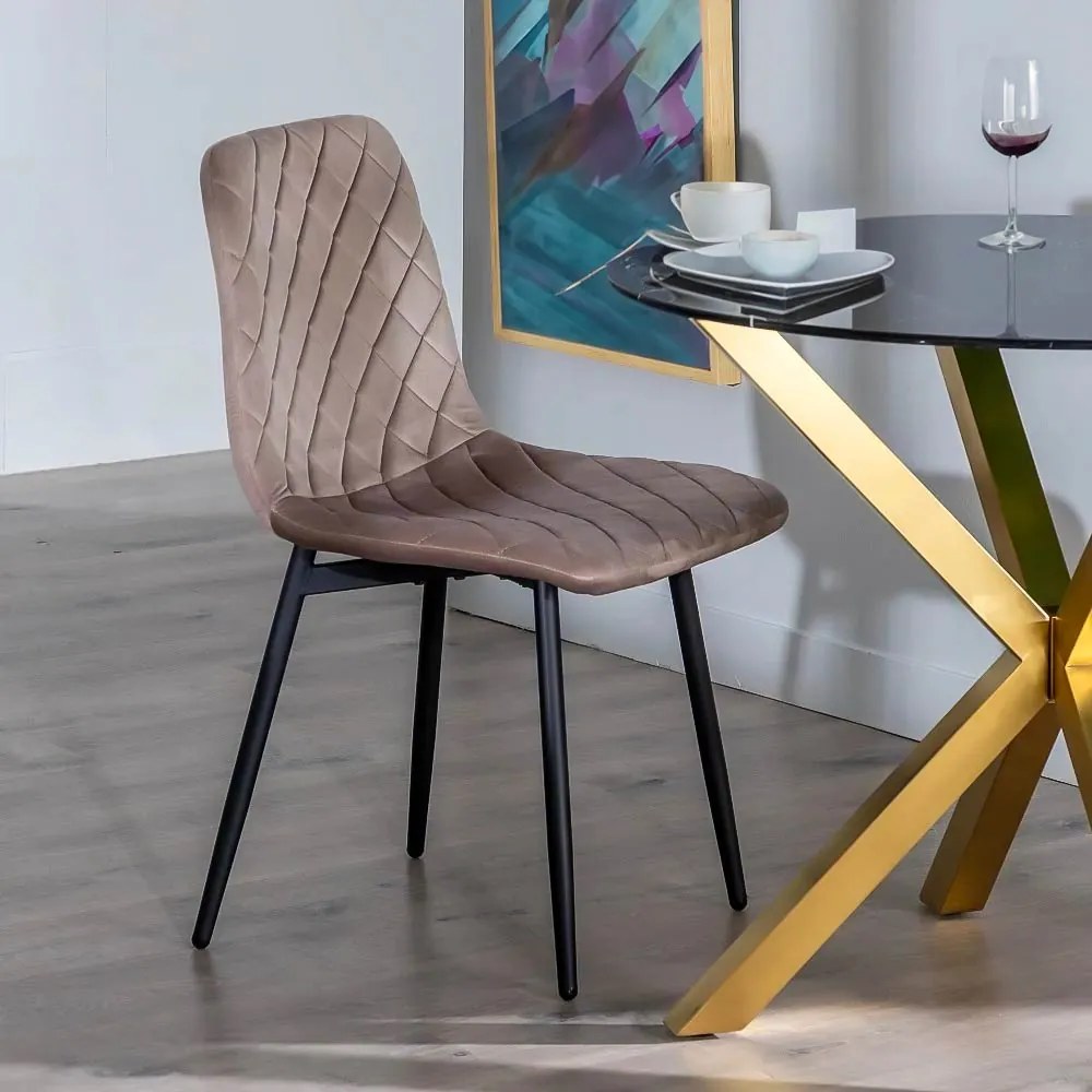 SCAUN LIVING DIN CATIFEA CU PICIOARE NEGRE BUC 209 BEJ