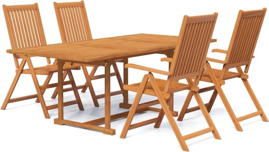 vidaXL Set mobilier de grădină, 5 piese, lemn masiv de acacia, 150-200 cm
