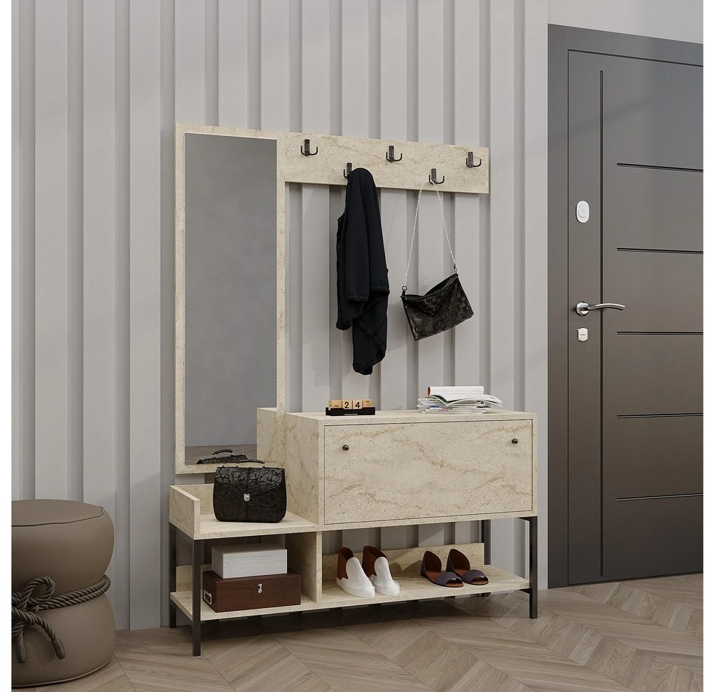 Mobilier hol Aliex 45 (travertin) (cu oglindă). 1102396