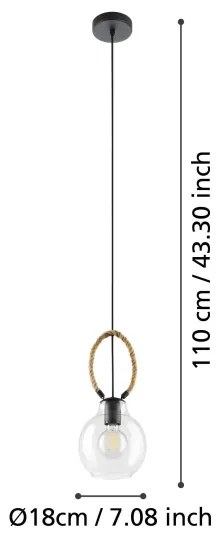 Eglo 43617 - Pendul RODING pe cablu, 1xE27/40W/230V