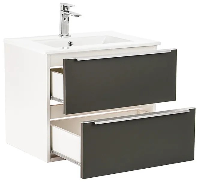 Dulap inferior Vario Trim 60 cu lavoar alb-antracit