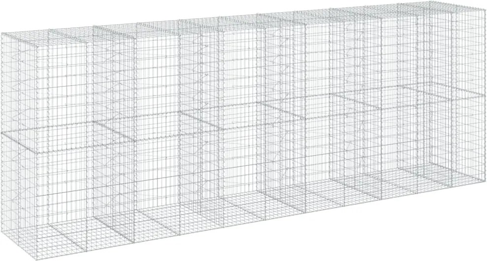 vidaXL Coș gabion cu capac, 550x100x200 cm, fier galvanizat