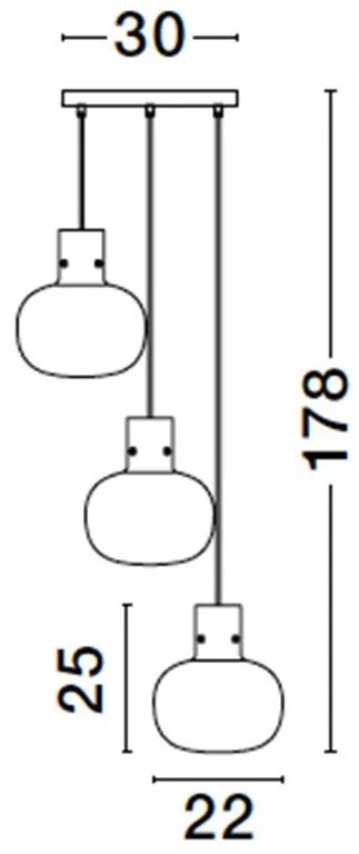Lustra cu 3 pendule design modern CINZIA