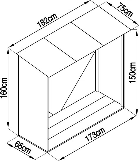 Sopron WC-A metalic, 182 x 75 x 160 cm.