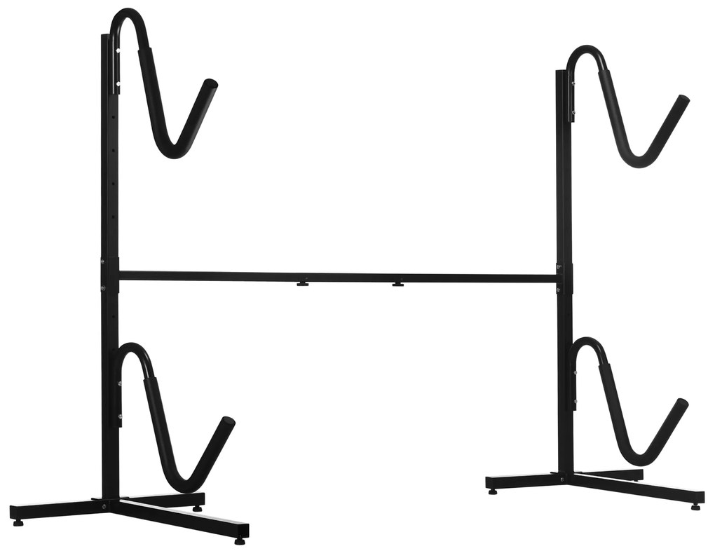 SPORTNOW Suport pentru 2 caiace, plăci de surf, stand-up paddleboards, cadru metalic, ajustabil în lățime 144-180 cm | Aosom Romania