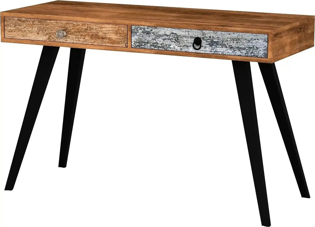 Masa birou MEZO B1, maro/negru, PAL laminat/otel, 120x39x73 cm