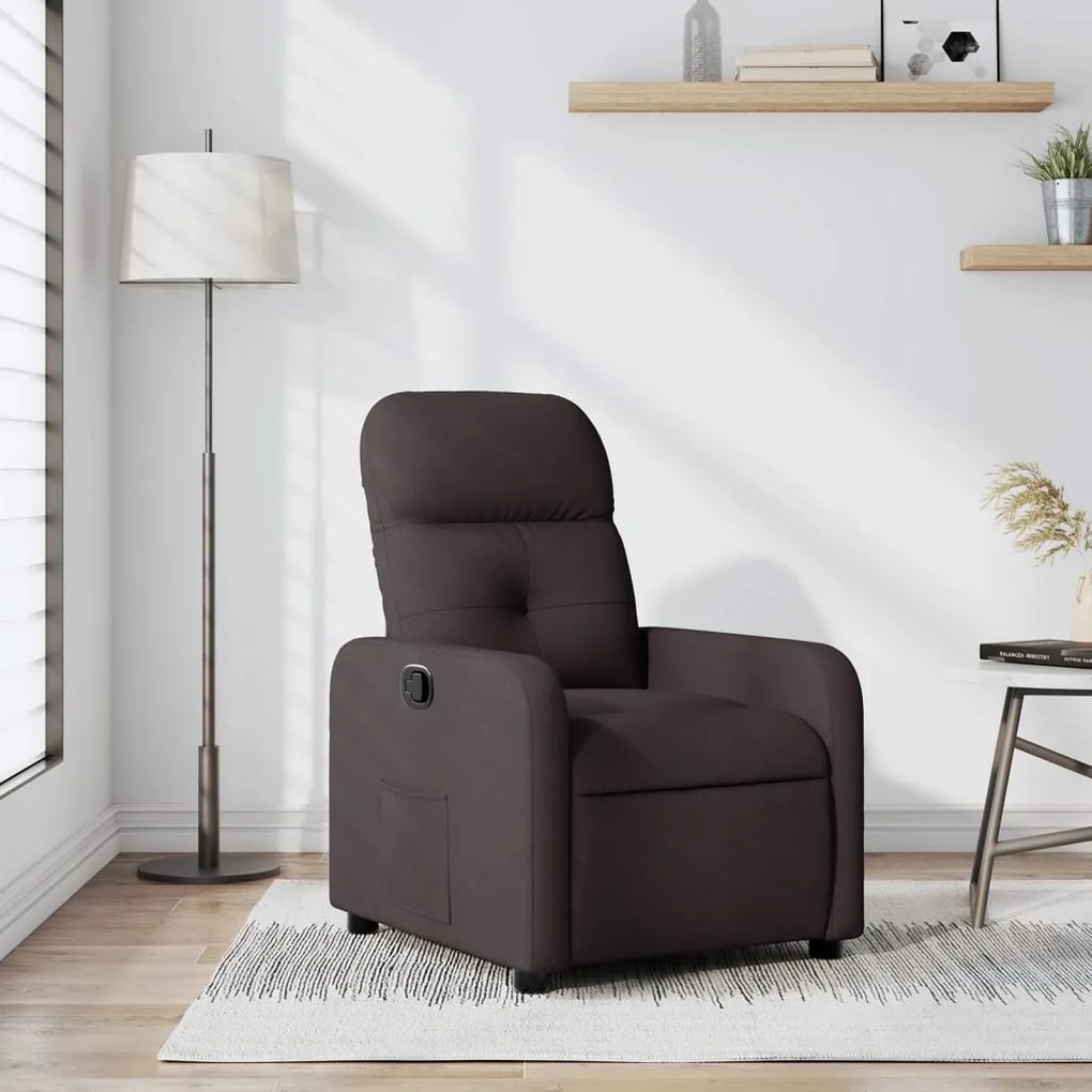 vidaXL Fotoliu rabatabil, maro închis, material textil